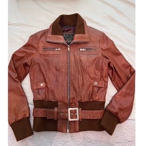 Hand made Argentinian leather bomber jacket s